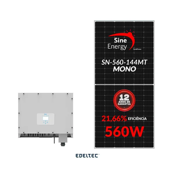 Gerador edeltec solar deye 63,84 kwp tri. 220v metalico (50k/560w)