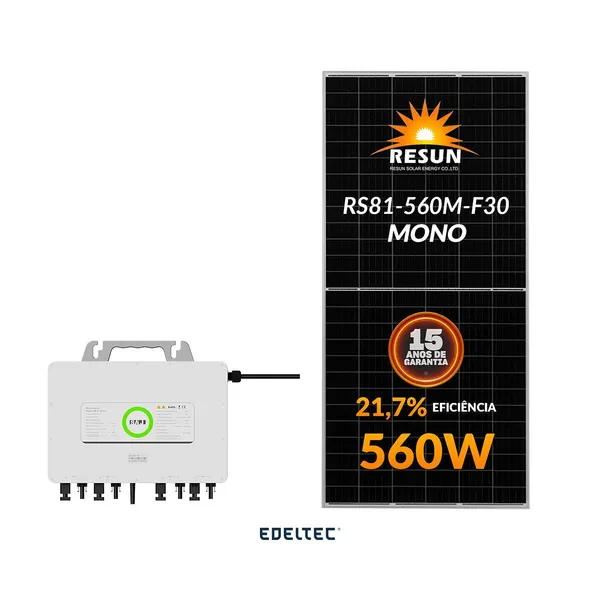 Gerador edeltec solar micro saj 1,68 kwp mon. 220v solo (2,25k/560w)