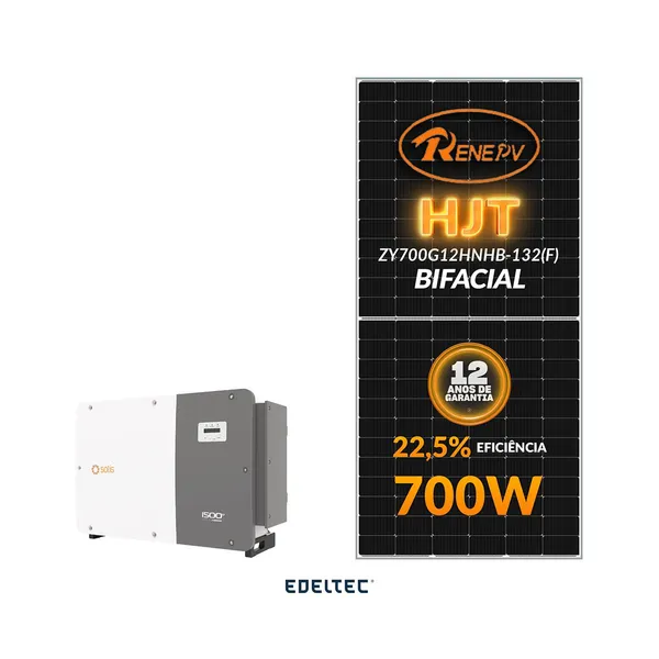 Gerador edeltec solar solis 308,00 kwp tri. 800v metalico (250k/700w bifacial)