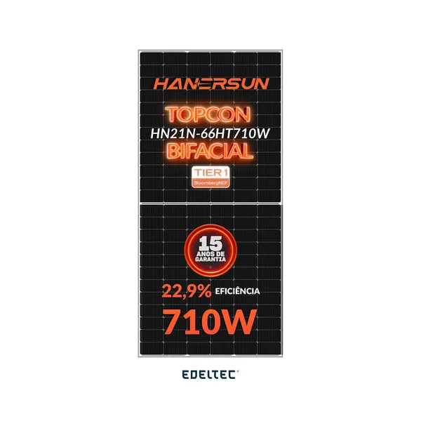 Modulo solar hanersun 710w hn21n-66ht710w 132 cells topcon bifacial - 594 un/cntr