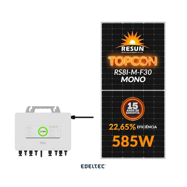Gerador edeltec solar micro saj 16,97 kwp mon. 220v metalico (18k/585w)