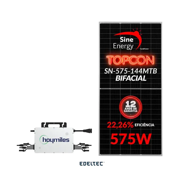 Gerador edeltec solar micro hoymiles 18,98 kwp mon. 220v metalico (18k/575w)