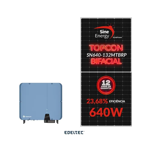 Gerador edeltec solar solplanet 102,40 kwp tri. 380v metalico (75k/640w)
