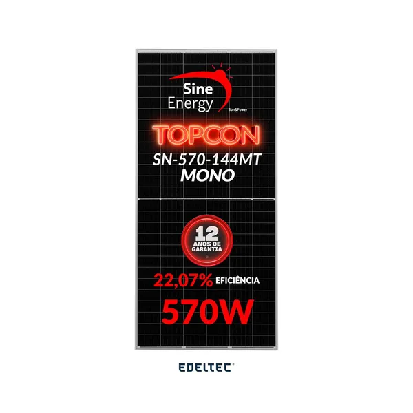 Modulo solar sine energy 570w sn-570-144mt mono n-type topcon - 740 un/cntr