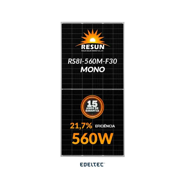 Modulo solar resun 560w rs8i-560m-f30 144 cells mono - 740 un/cntr
