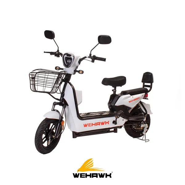 Mini bike eletrica wehawk basket hw500 500w bat 48v 12ah white  