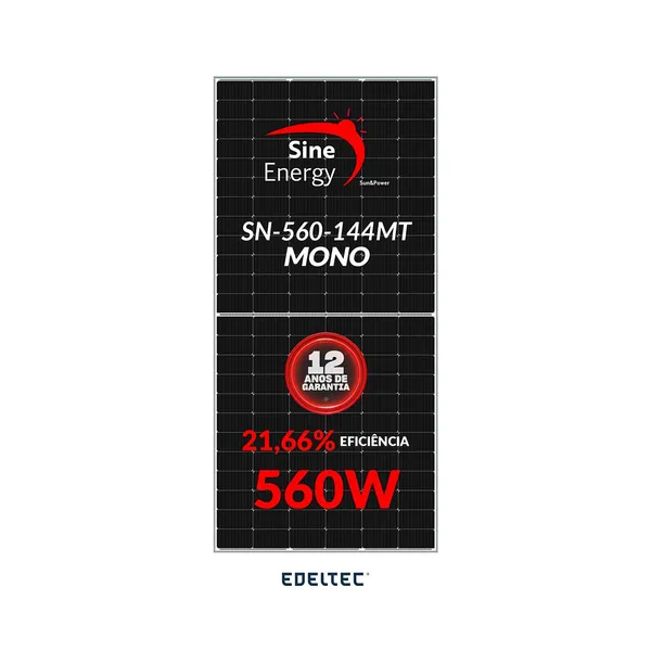 Modulo solar sine energy 560w sn-560-144mt mono n-type topcon - 740 un/cntr